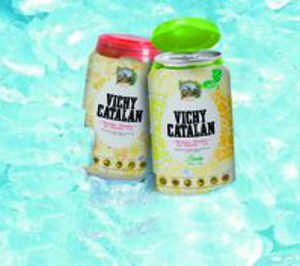Vichy Catalán enlata el agua mineral 