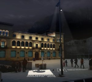 La fachada del Museo San Telmo de San Sebastián lució el alumbrado dinámico de Philips