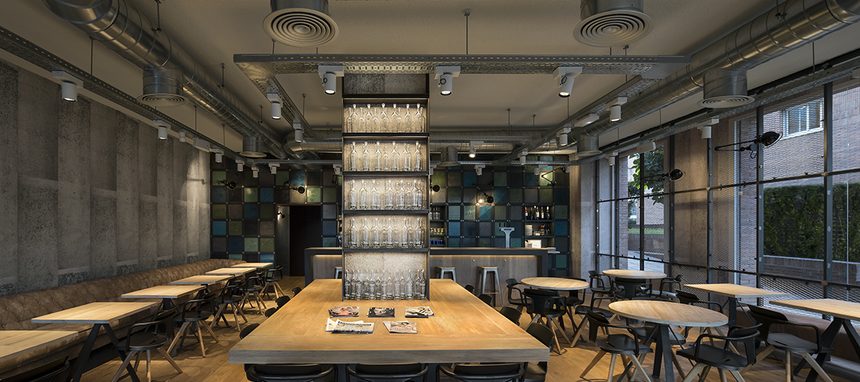 Lamp ilumina el restaurante OhBo