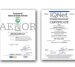 ABN Pipe Systems obtiene el  Certificado de Gestión Ambiental ISO 14001