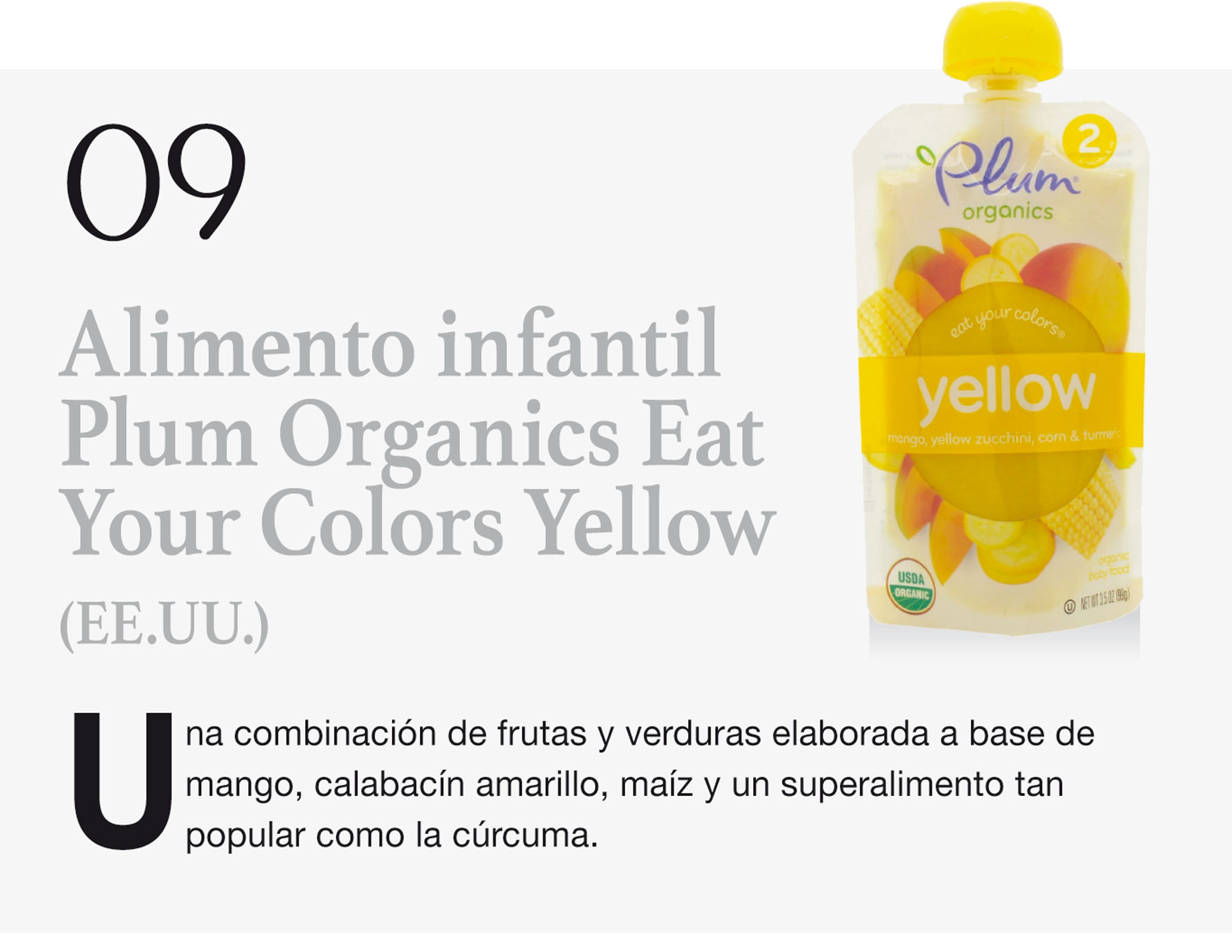 Alimento infantil Plum Organics Eat Your Colors Yellow