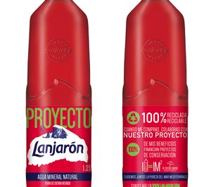 Aguas Danone lanza su primera botella Lanjarón con 100% r-PET