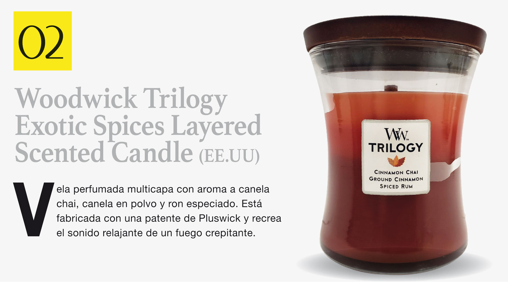 Woodwick Trilogy Exotic Spices Layered Scented Candle (EE.UU) 