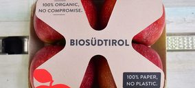 Vog incorpora una nueva bandeja monocartón para sus manzanas