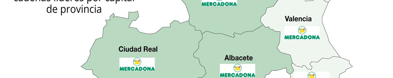 Mercadona es la principal cadena entre las grandes ciudades de España; Covirán, la líder en un mayor número de municipios