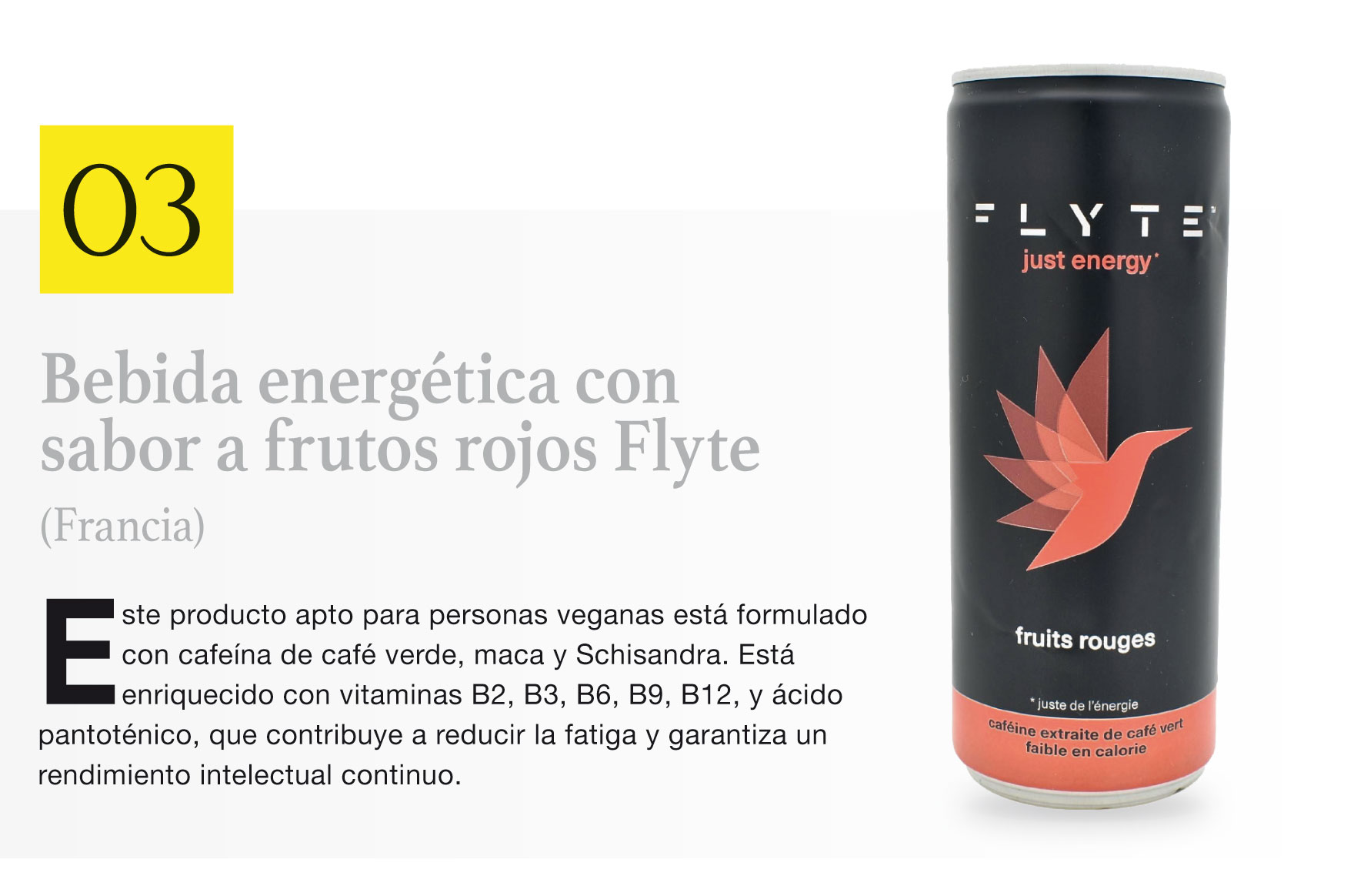 Bebida energética con sabor a frutos rojos Flyte (Francia)