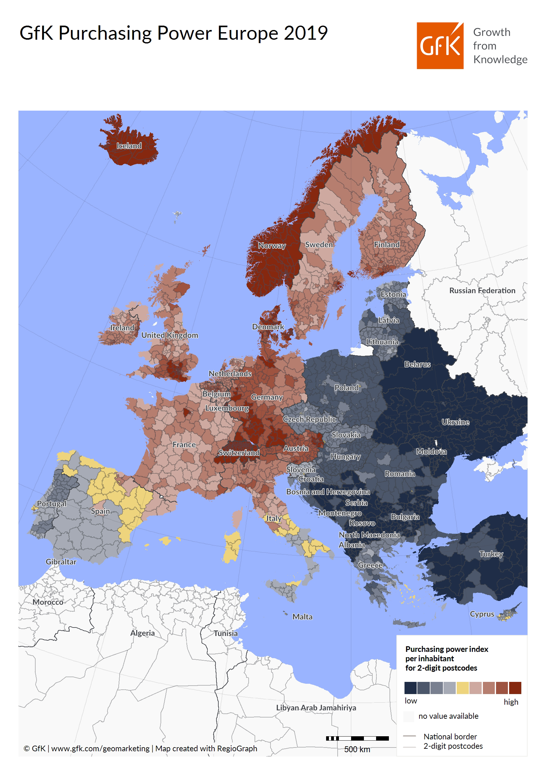 España ocupa la posición 17 en renta per cápita entre 42 países europeos