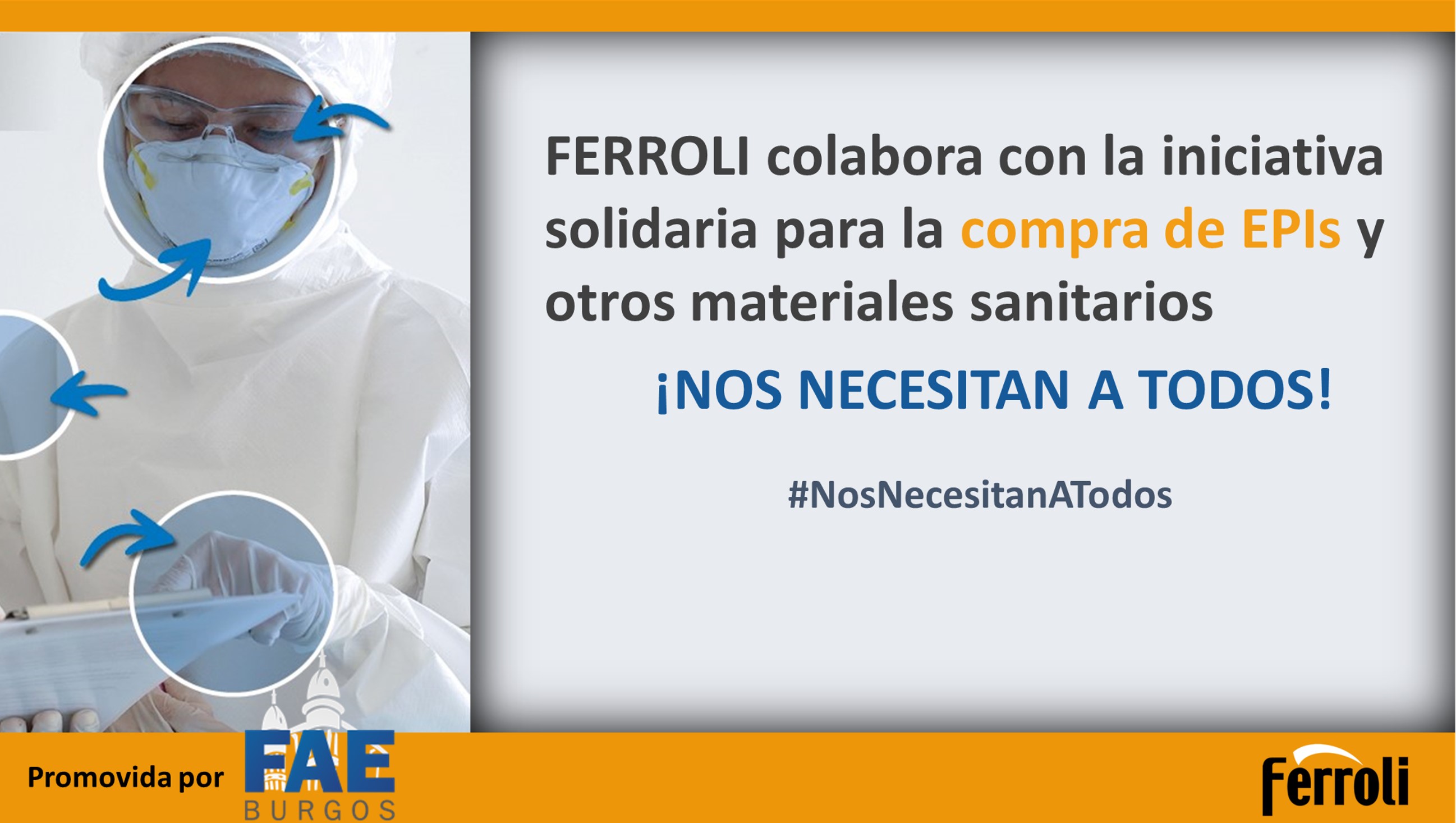 Ferroli colabora en la compra de material sanitario con la iniciativa de FAE Burgos