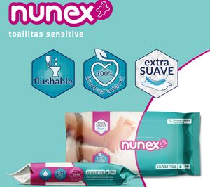 Nunex presenta sus toallitas infantiles biodegradables y desechables por el inodoro