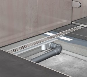 ACO lanza canal de ducha con tela impermeable incorporada