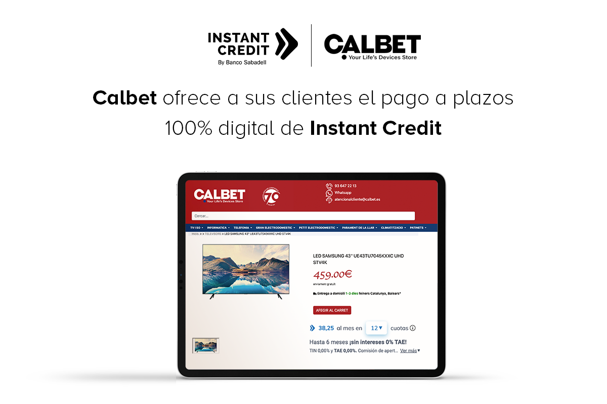 Electro Calbet ofrece a sus clientes Instant Credit de Sabadell Consumer Finance