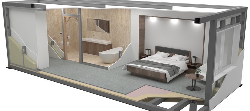Nevo lanza una habitación industrializada de gran formato para hoteles, residencias y hospitales