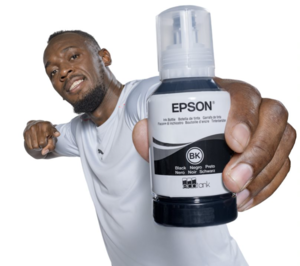 Epson y Usain Bolt firman un acuerdo de colaboración para promover la impresión sin cartuchos