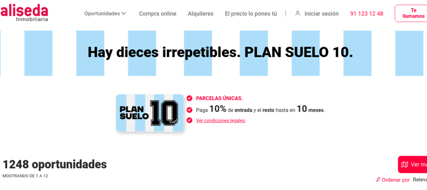 Aliseda pone a la venta 1.050 suelos de uso residencial para construir 23.000 viviendas