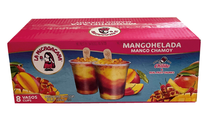 Copas de sorbete y frutas heladas Mangohelada Mango Chamoy (2)