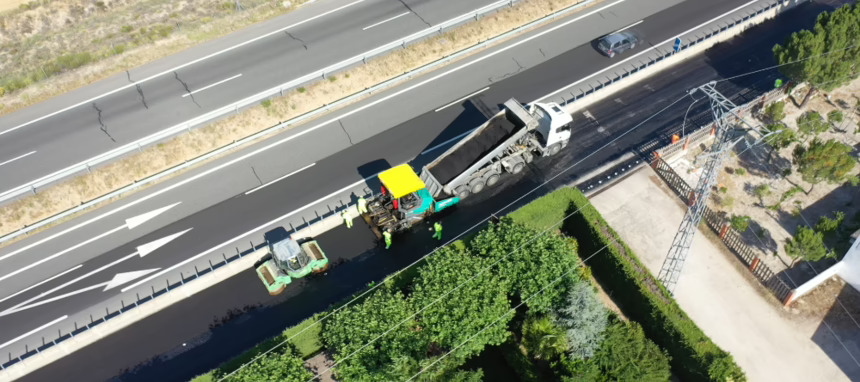 Sacyr emplea aditivos ecológicos en el asfaltado de la Autovía del Eresma en Segovia