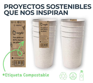 Dilograf desarrolla etiquetas compostables para los vasos reutilizables de Ecogost