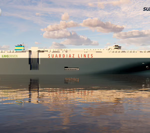 El grupo Suardiaz adquiere un nuevo buque PCTC propulsado por gas natural licuado