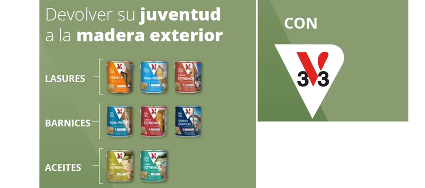 V33 lanza su gama de soluciones sostenibles para el cuidado de la madera