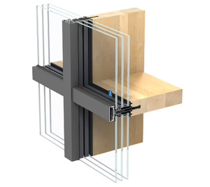 Reynaers Aluminium lanza un nuevo muro cortina híbrido en aluminio y madera