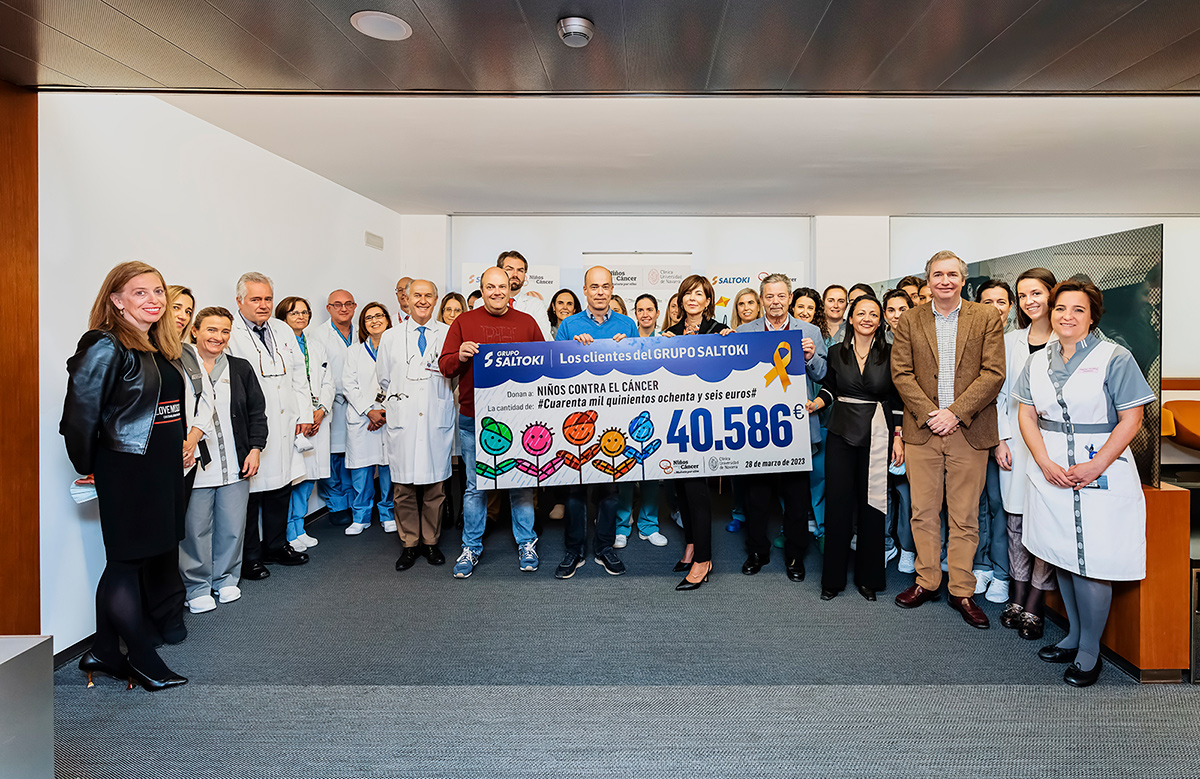 Los clientes del Grupo Saltoki muestran su lado más solidario y donan 40.586 a Niños contra el Cáncer