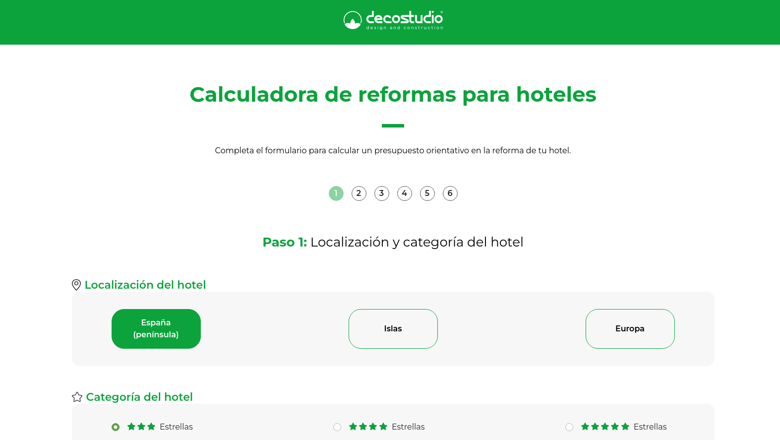 Decostudio desarrolla una herramienta on line para el cálculo del precio de la reforma en habitaciones de hotel