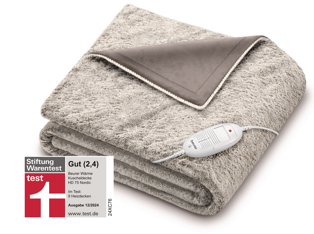 Stiftung Warentest ha premiado la manta eléctrica Beurer HD 75 Nordic